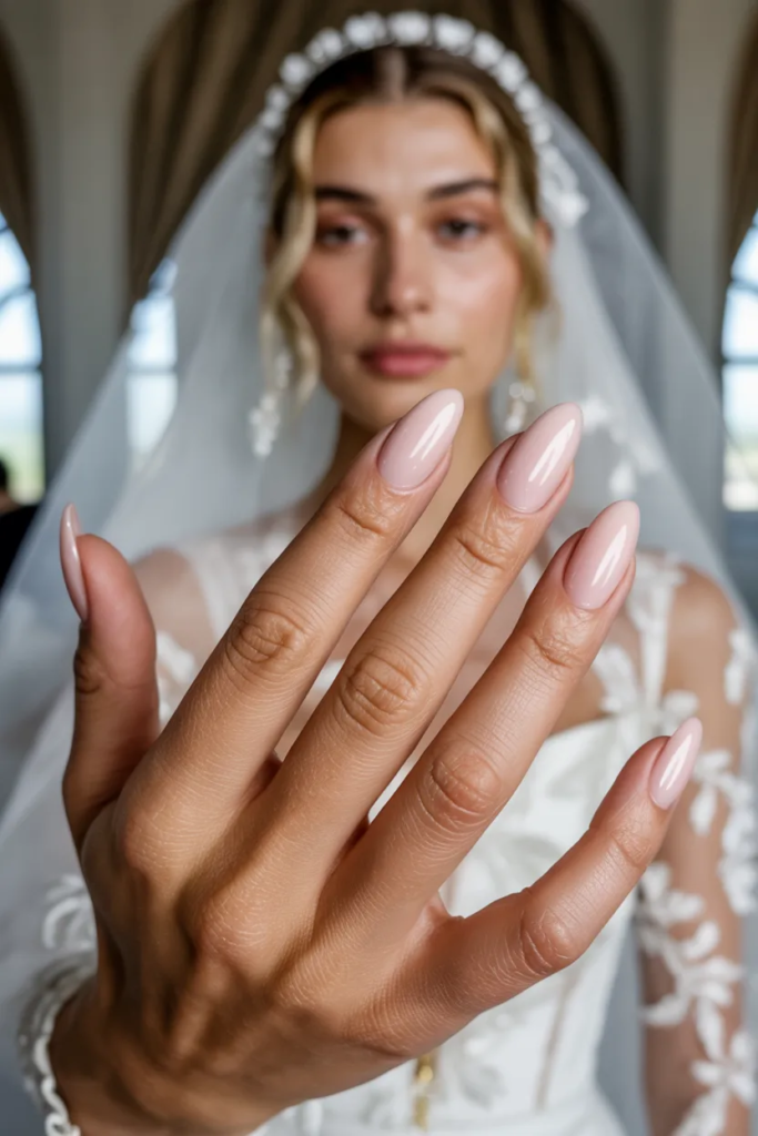Novia con maquillaje y peinado elegante